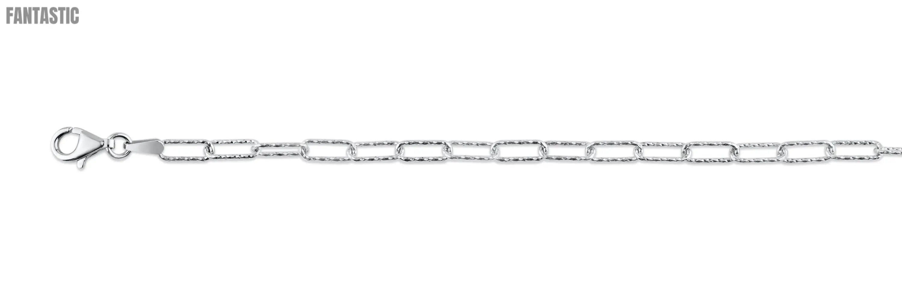 925 Sterling Silver Diamond Cut Paperclip Chain Fantastic NYC