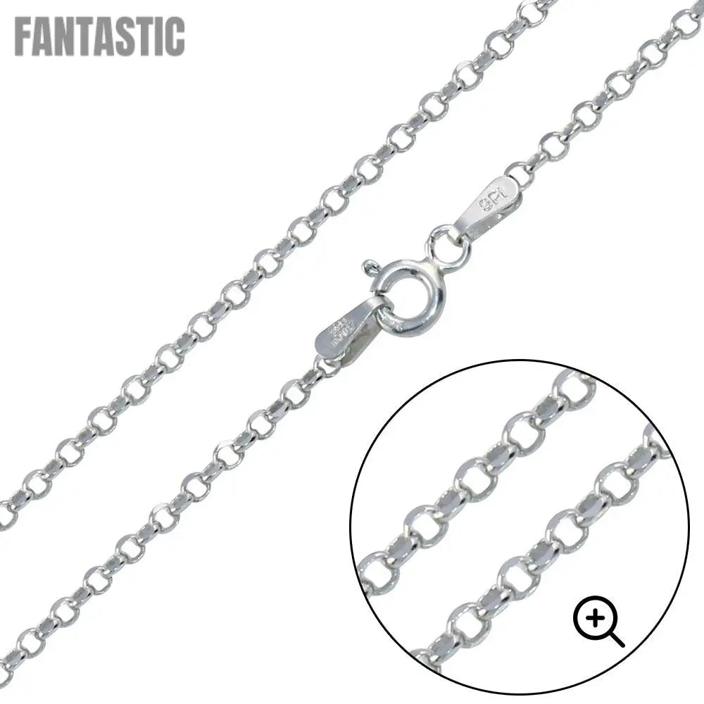 Silver 925 Rhodium Plated Rolo DC 030 Chain 2mm - CH228 RH | Silver Palace Inc. #plating_basic non-plated