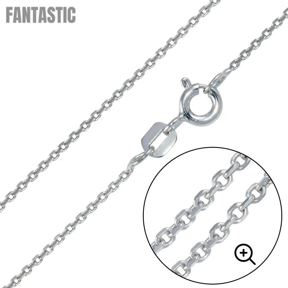 Silver 925 Rhodium Plated Diamond Cut Cable Rolo 035 Chains 1mm - CH221 RH | Silver Palace Inc. #plating_rhodium