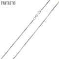 Cadena tipo caja redonda de plata de ley 925, corte de diamante, con barra diagonal