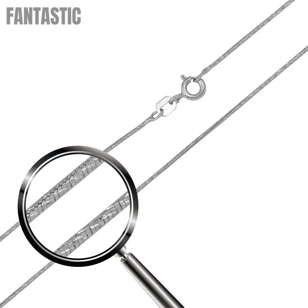 Silver 925 Rhodium Plated Round Snake Slash DC 0.90mm Chain - CH412 RH | Silver Palace Inc. #plating_rhodium