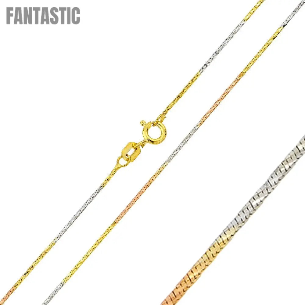 Silver 925 Multi Plated Snake Diamond Cut Slash Multi Color 020 Chain 0.9mm - CH260 MUL | Silver Palace Inc. #plating_three-tone