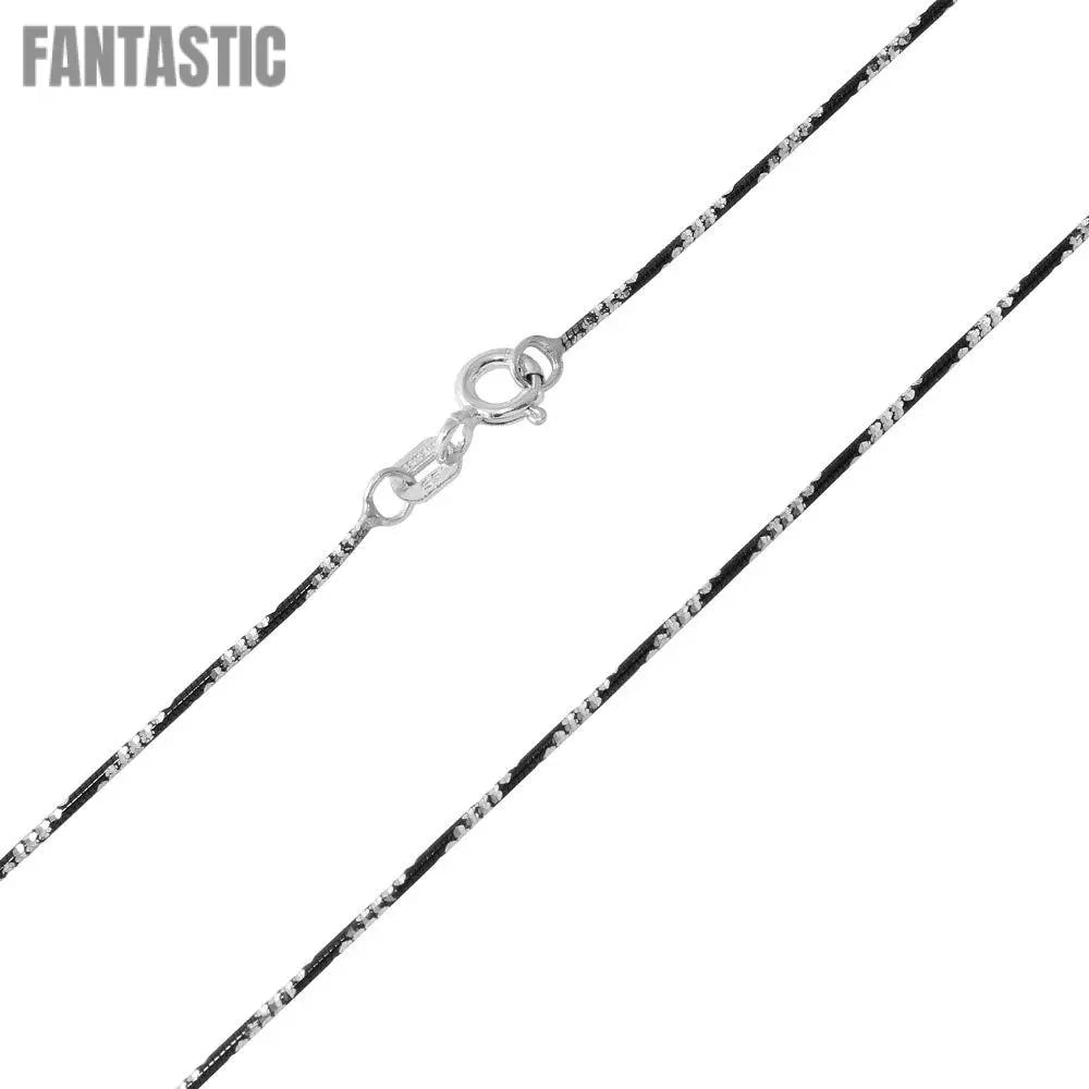 Silver 925 Black Rhodium Plated Round B-W Snake 020 Chain with 4 DC - CH257 BLK | Silver Palace Inc. #plating_black rhodium