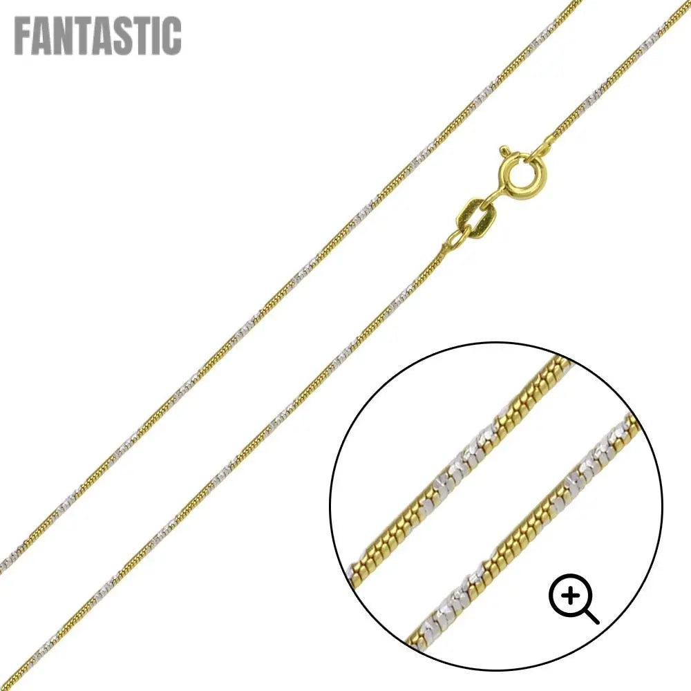 Silver 925 Gold Plated Snake Round 4DC Chain 1.2mm - CH365 GP | Silver Palace Inc. #plating_gold