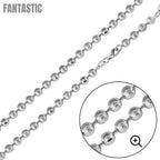 Rhodium Plated Wave Design DC Bead 005 Chains 5mm - CH104A RH | Silver Palace Inc. #plating_rhodium