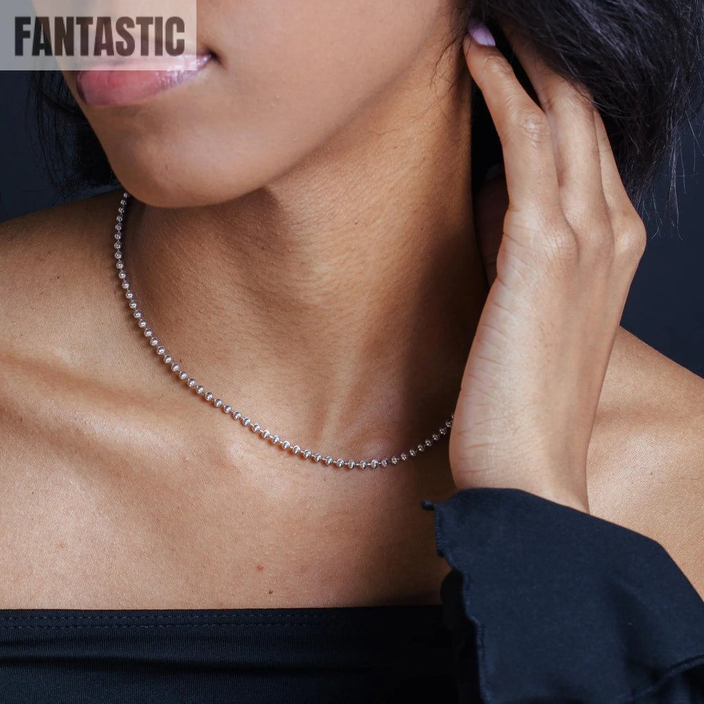 925 Sterling Silver Diamond Cut Wave Design Bead Chain Fantastic NYC