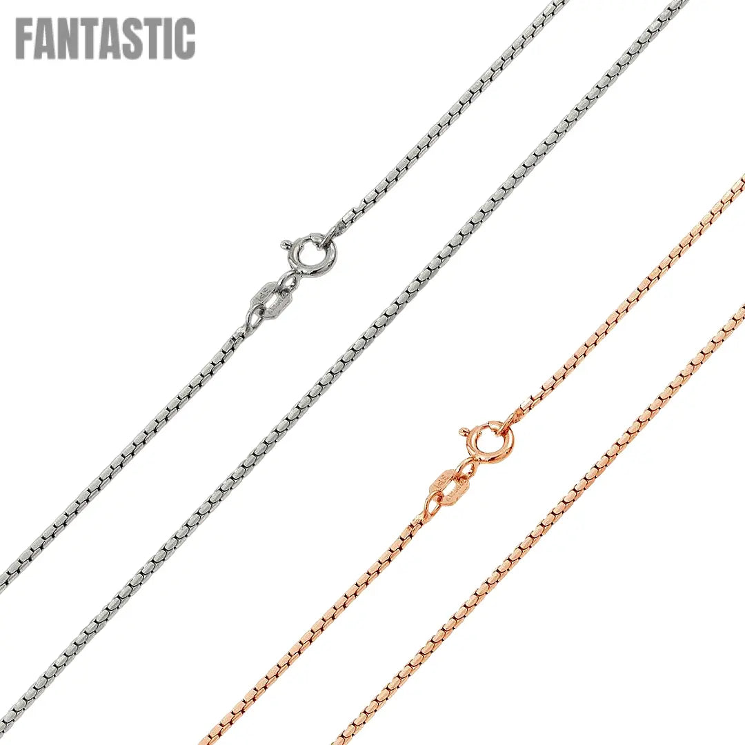 925 Sterling Silver Diamond V Cut Box Chain Fantastic NYC