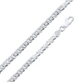 Cadena cubana de plata esterlina 925 con corte de diamante