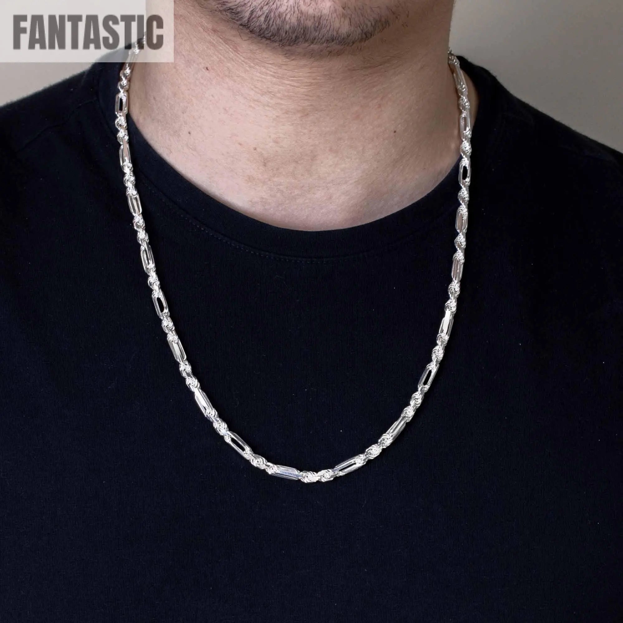 925 Sterling Silver Figarope Milano Chain or Bracelet Fantastic NYC