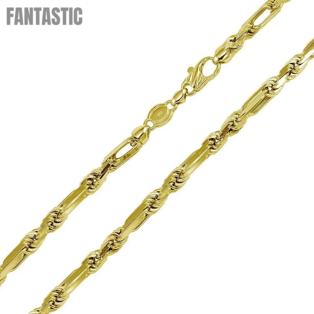 Silver 925 Gold Plated Hand Made Figarope Milano Chains 6.2mm - CH930 GP | Silver Palace Inc. #plating_gold