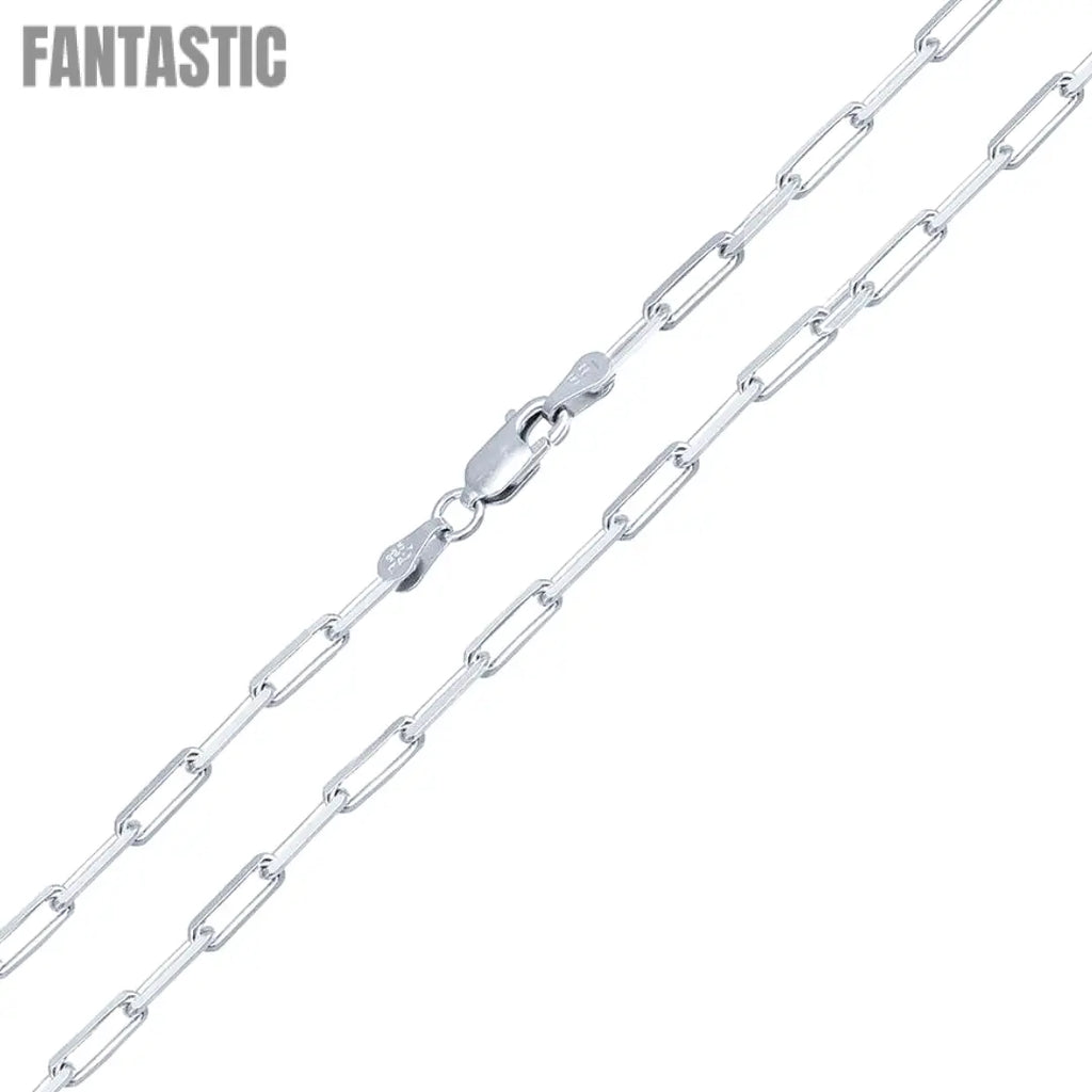 925 Sterling Silver Flat Edge Paperclip Chain or Bracelet Fantastic NYC