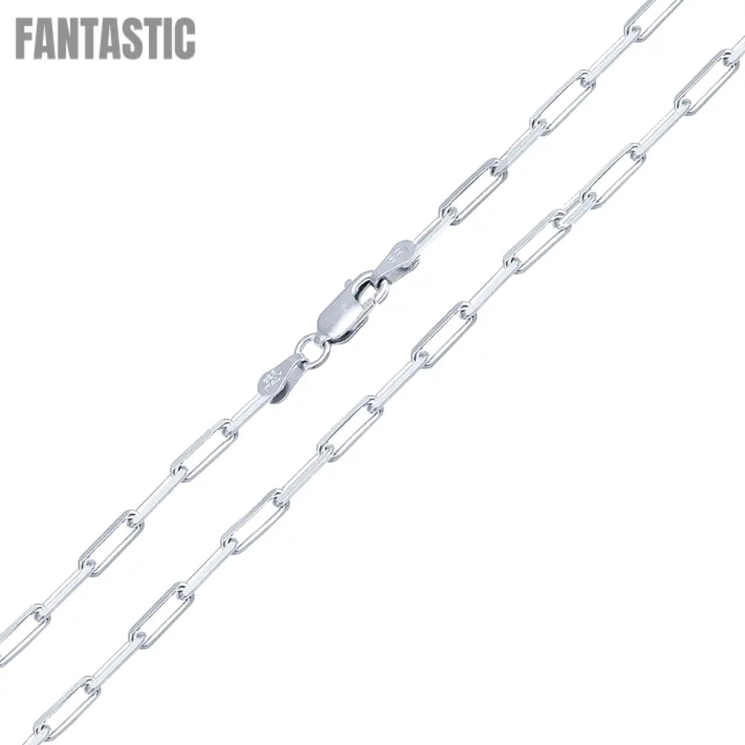 925 Sterling Silver Flat Edge Paperclip Chain or Bracelet Fantastic NYC