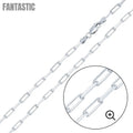 925 Sterling Silver Flat Edge Paperclip Chain or Bracelet