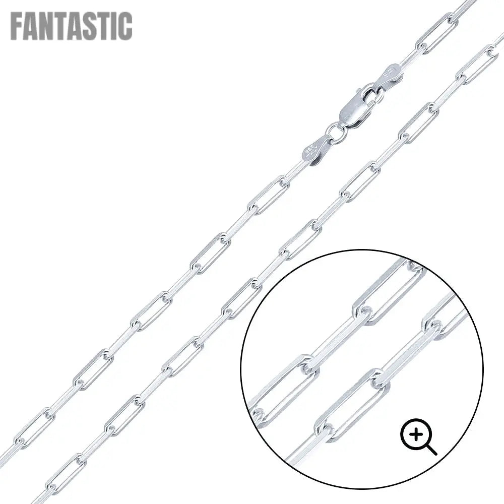 925 Sterling Silver Flat Edge Paperclip Chain or Bracelet Fantastic NYC