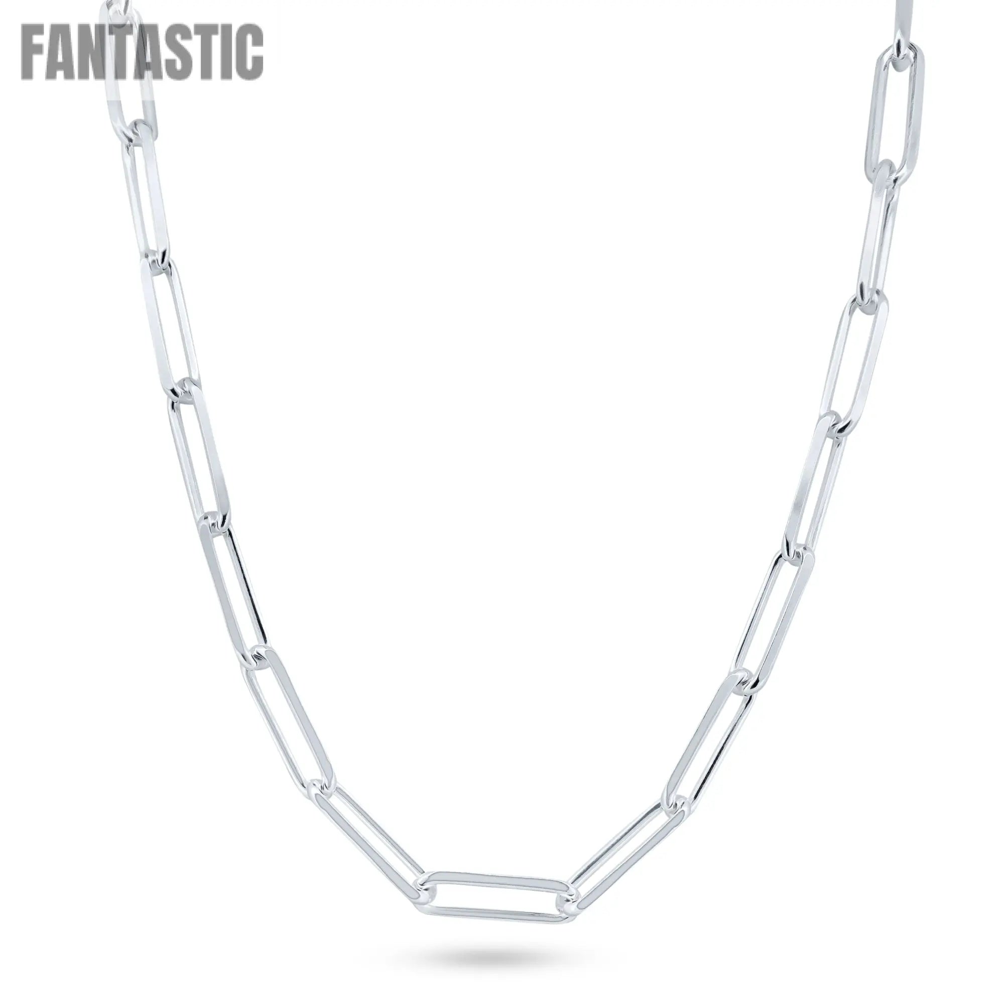 925 Sterling Silver Flat Edge Paperclip Chain or Bracelet Fantastic NYC