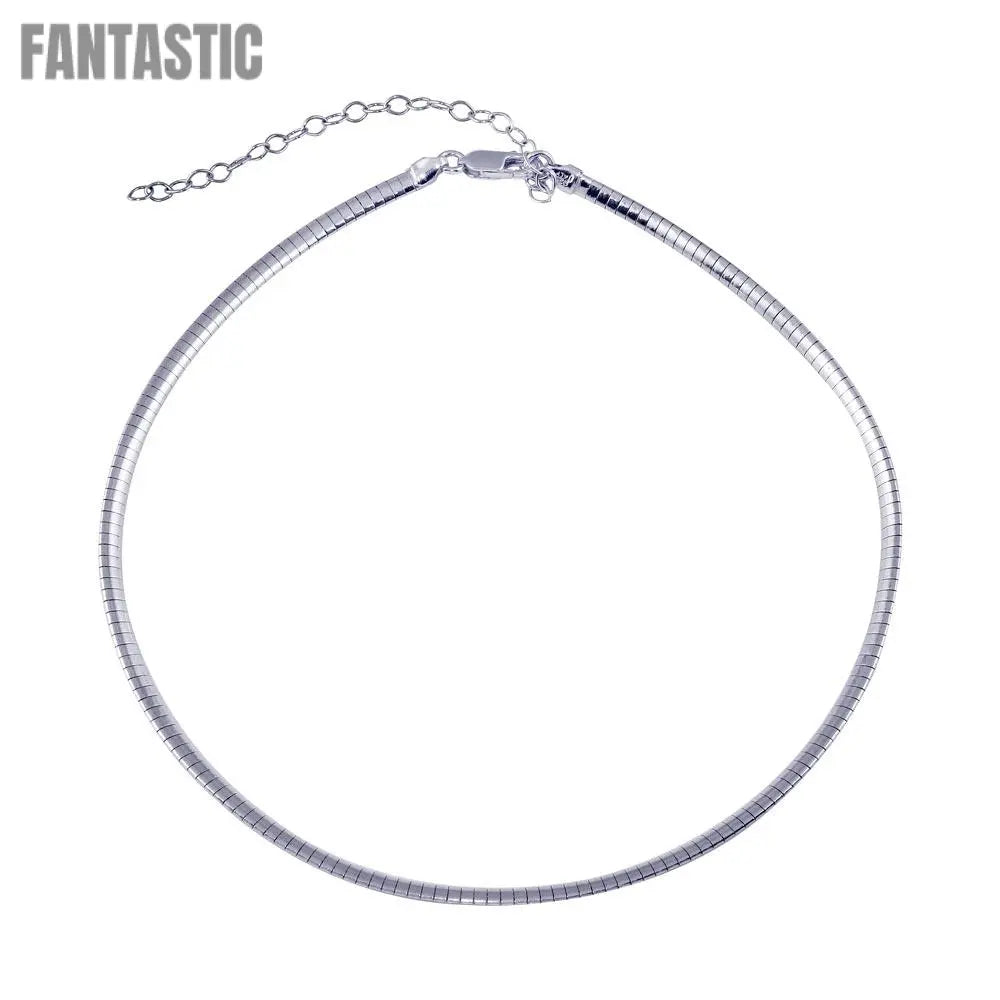 Flat Omega Adjustable Chain 3.0mm - CH802-12+3 | Silver Palace Inc.