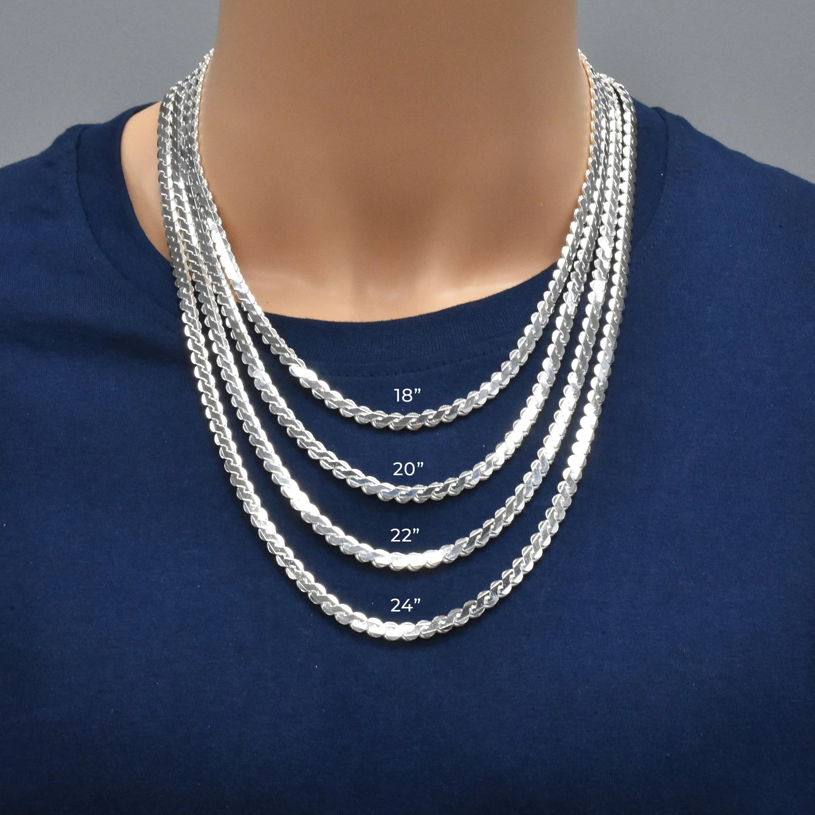 925 Sterling Silver Flat Rope Chain Fantastic NYC