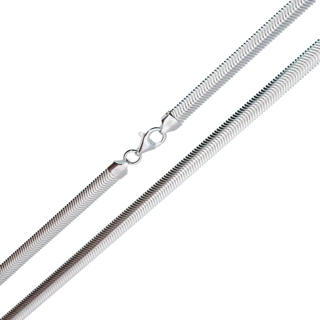 925 Sterling Silver Flexible Flat Snake Chain Fantastic NYC