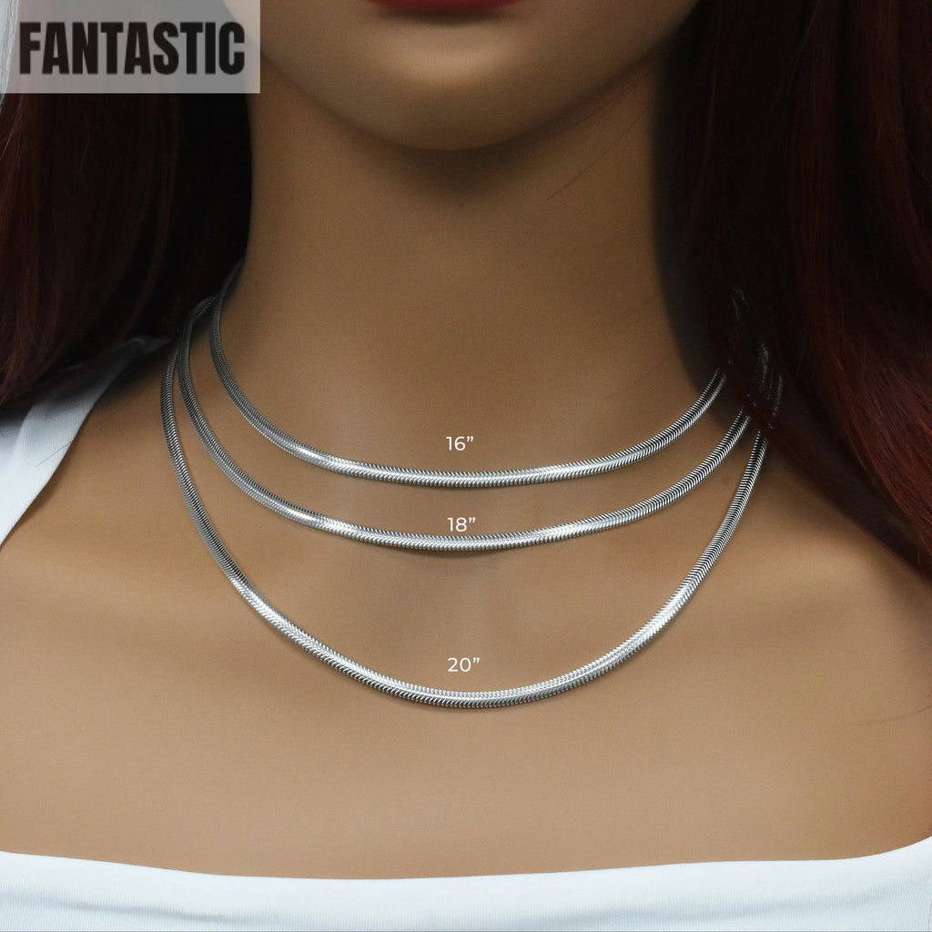 925 Sterling Silver Flexible Flat Snake Chain Fantastic NYC