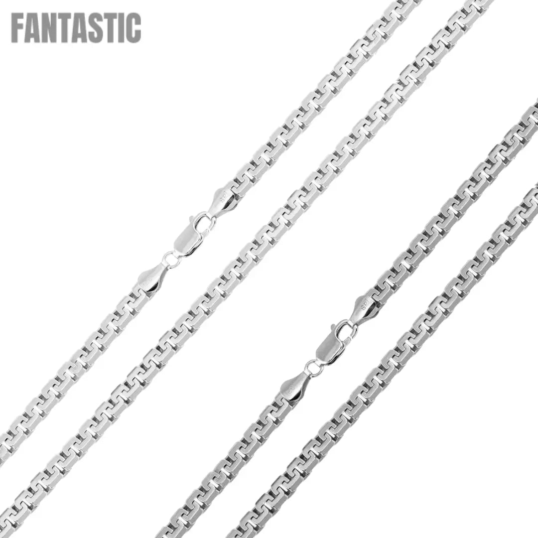 925 Sterling Silver Greek Box Chain Fantastic NYC