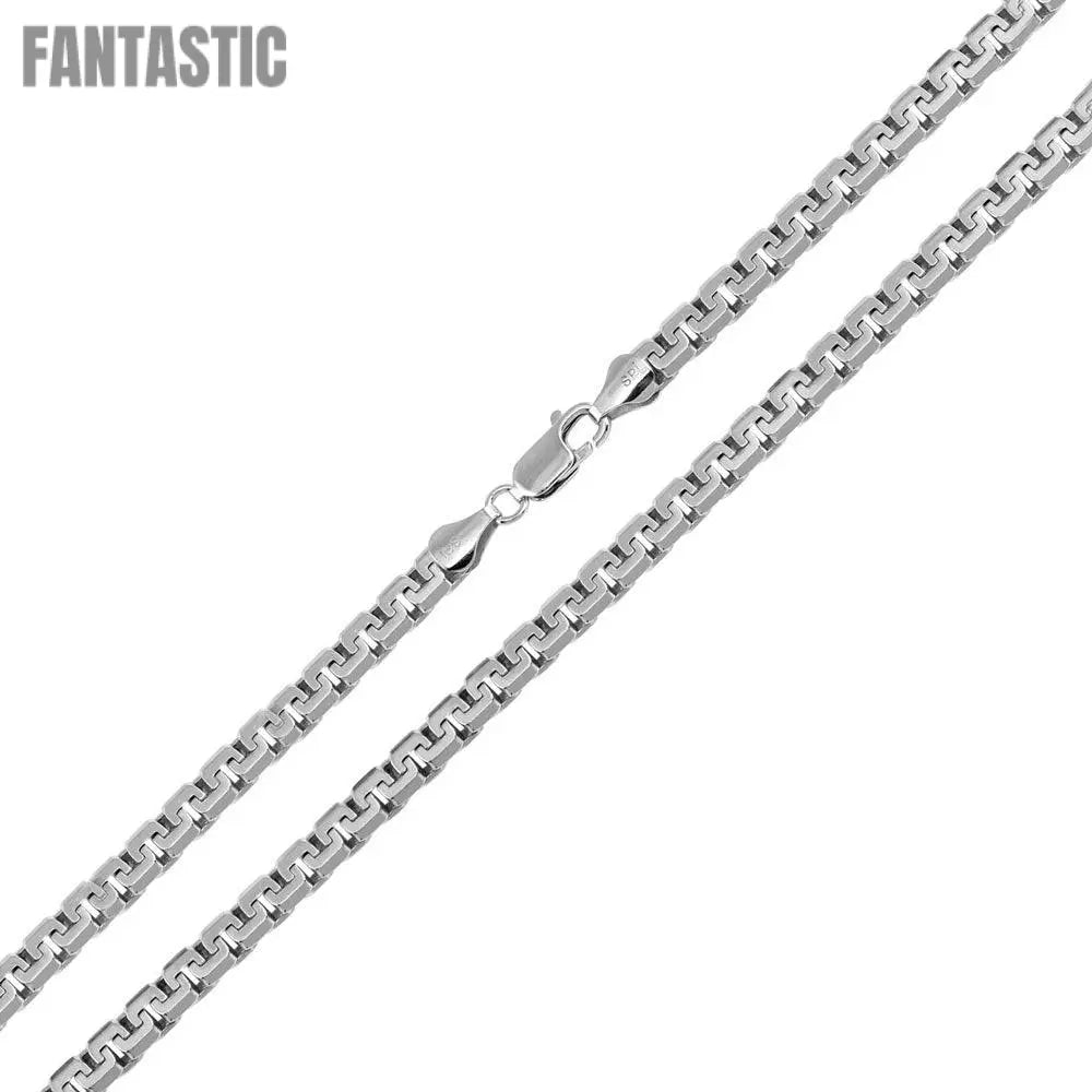 Silver 925 Rhodium Plated Shinny Box Greek 250 Chains 4mm - CH951 RH | Silver Palace Inc. #plating_rhodium