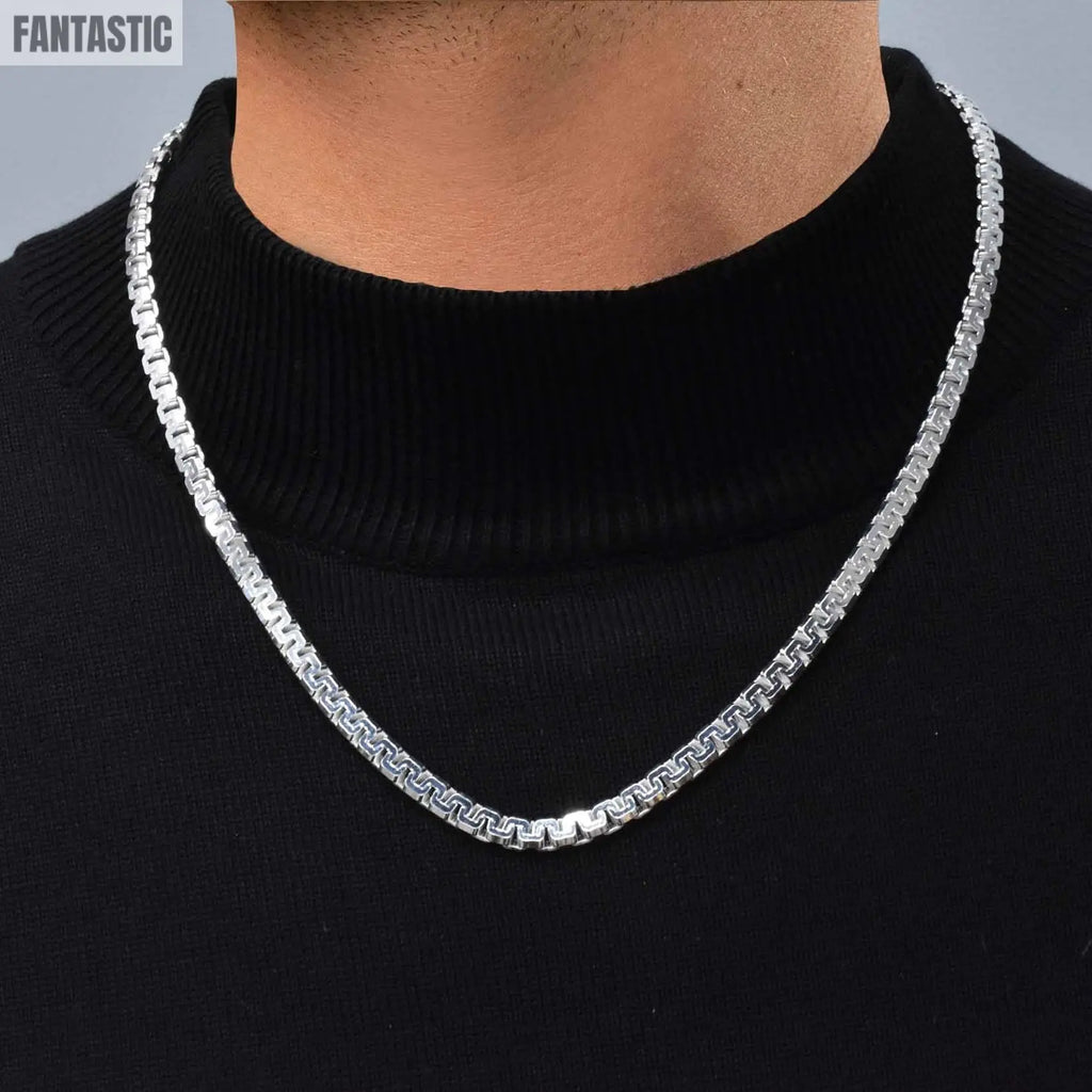 925 Sterling Silver Greek Box Chain Fantastic NYC