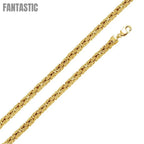 Silver 925 Gold Plated Hollow Byzantine Chain 7mm - CHHW110 GP | Silver Palace Inc. #plating_gold