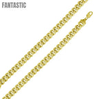 Silver 925 Gold Plated Hollow Curb Chain 12.8mm - CHHW116 GP | Silver Palace Inc. #plating_gold