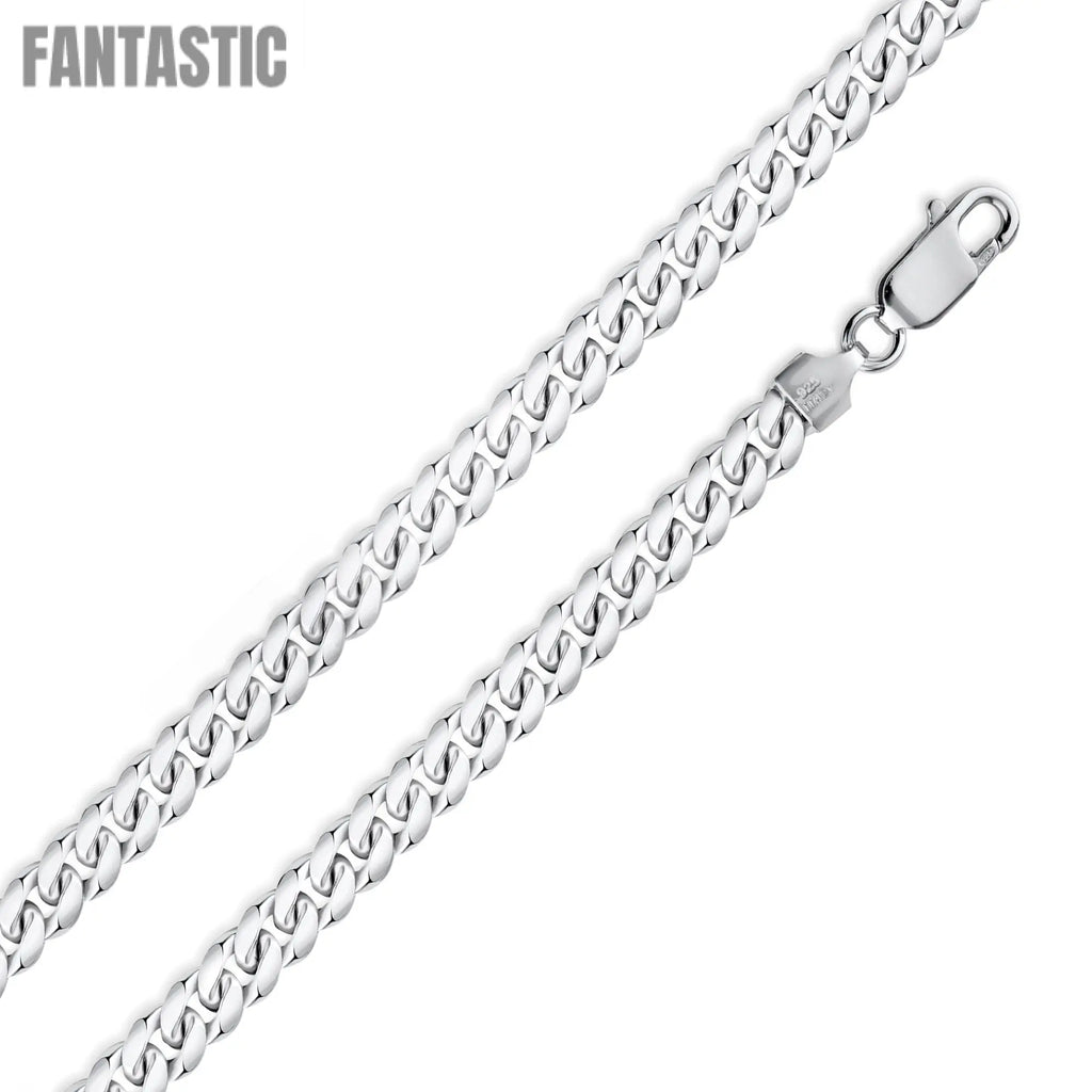 925 Sterling Silver Light Weight Miami Cuban Chain or Bracelet Fantastic NYC