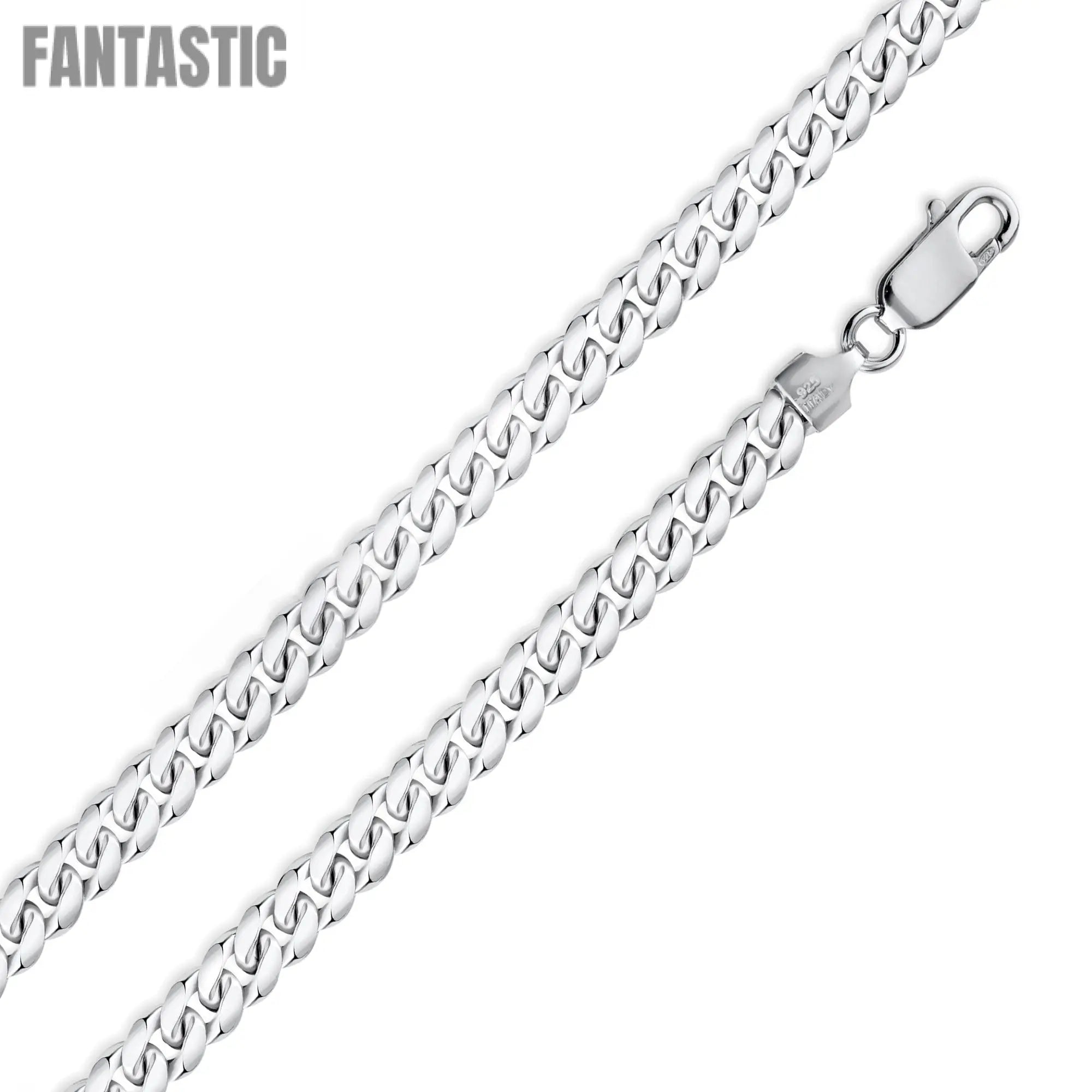 925 Sterling Silver Light Weight Miami Cuban Chain or Bracelet Fantastic NYC