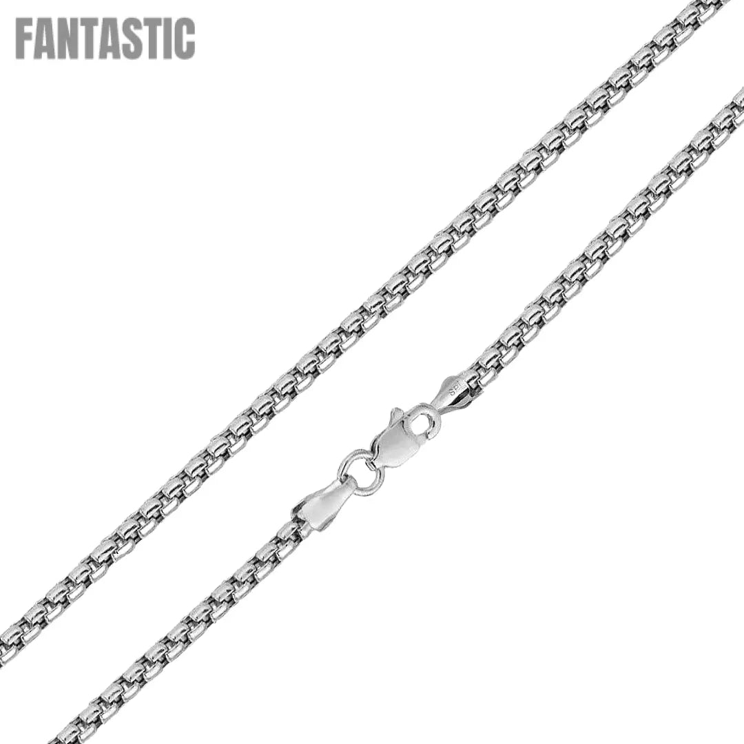 925 Sterling Silver Lux Cut Round Box Chain Fantastic NYC