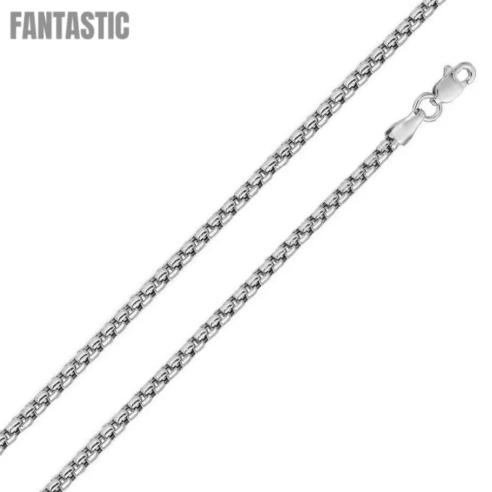 Silver 925 Rhodium Plated Round Box Chain 3.2mm - CH219D RH | Silver Palace Inc. #plating_rhodium