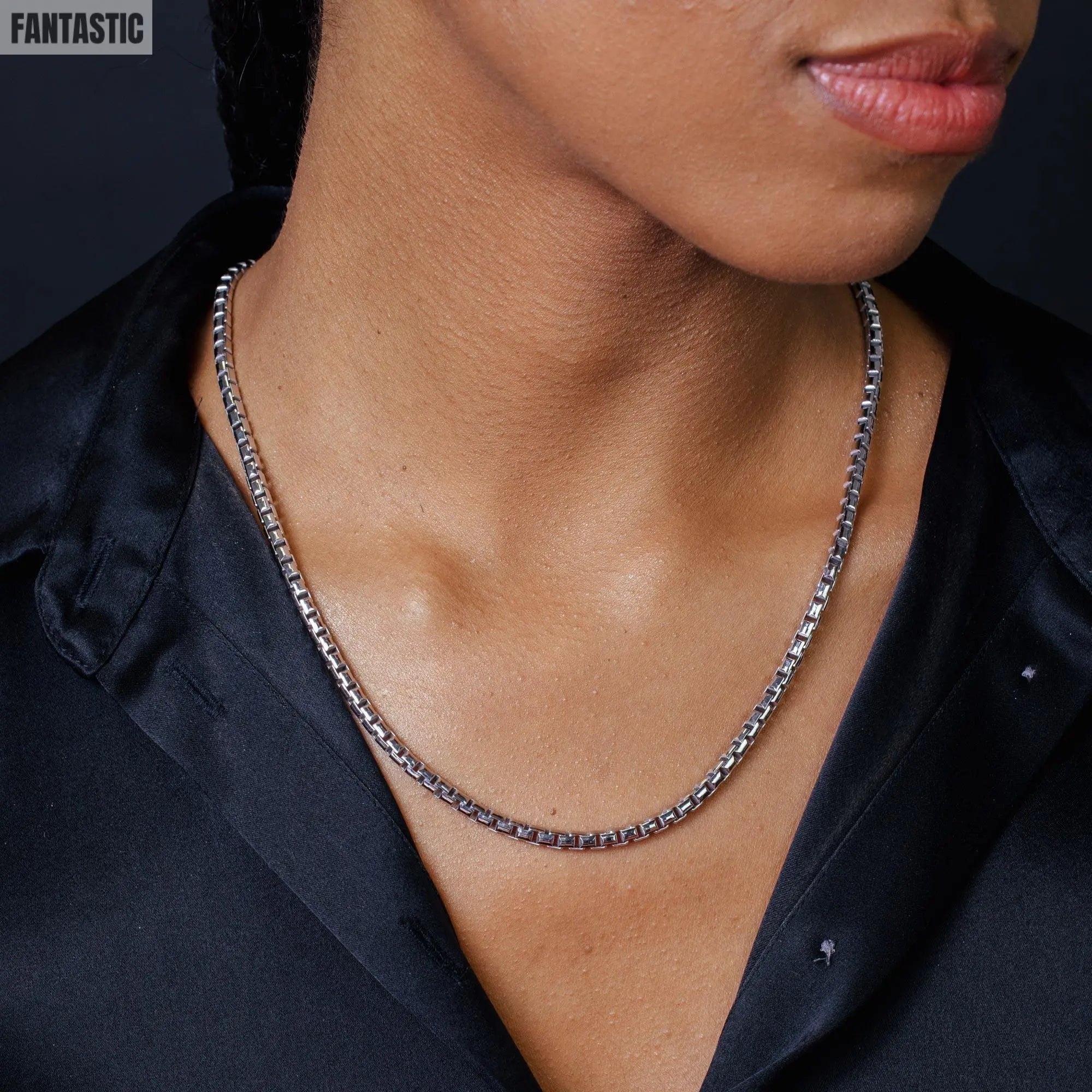 925 Sterling Silver Lux Cut Round Box Chain Fantastic NYC