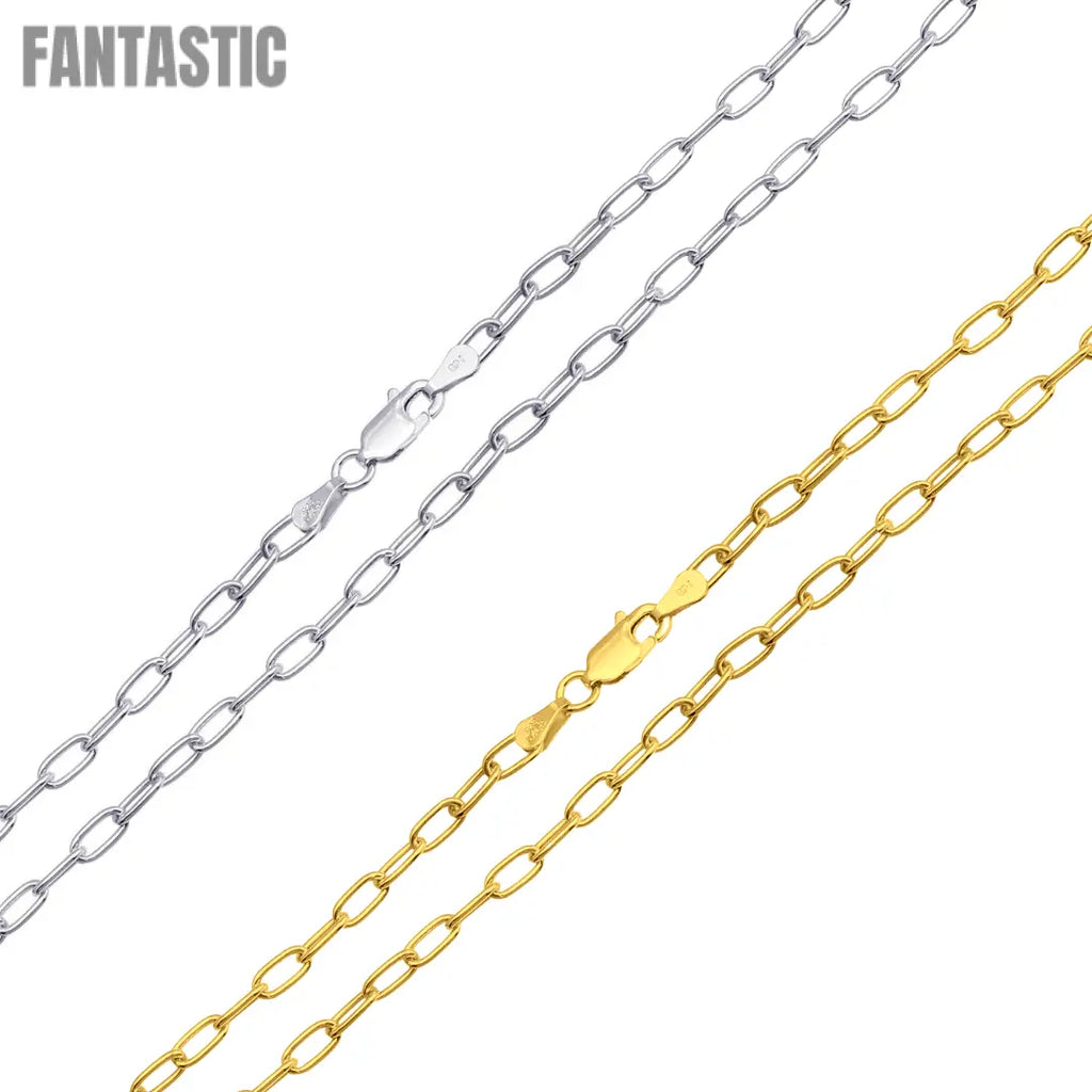 925 Sterling Silver Oval Paperclip Link Chain or Bracelet Fantastic NYC