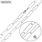 Rhodium Plated 925 Sterling Silver Oval Paperclip Link Chain 6.5mm - CH468 RH | Silver Palace Inc. #plating_rhodium