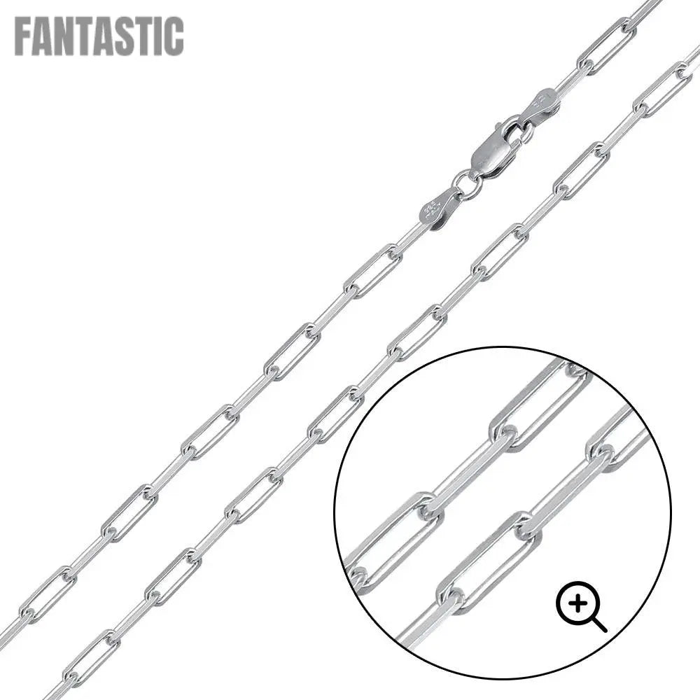 Silver 925 Rhodium Plated Paperclip Link Chain 2.8mm - CH459 RH | Silver Palace Inc. #plating_rhodium
