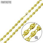Silver 925 Gold Plated Puffed Mariner Chain 7mm - CH537 GP | Silver Palace Inc. #plating_gold