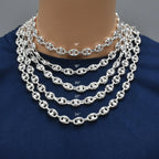 925 Sterling Silver Puffed Marina Chain or Bracelet Fantastic NYC