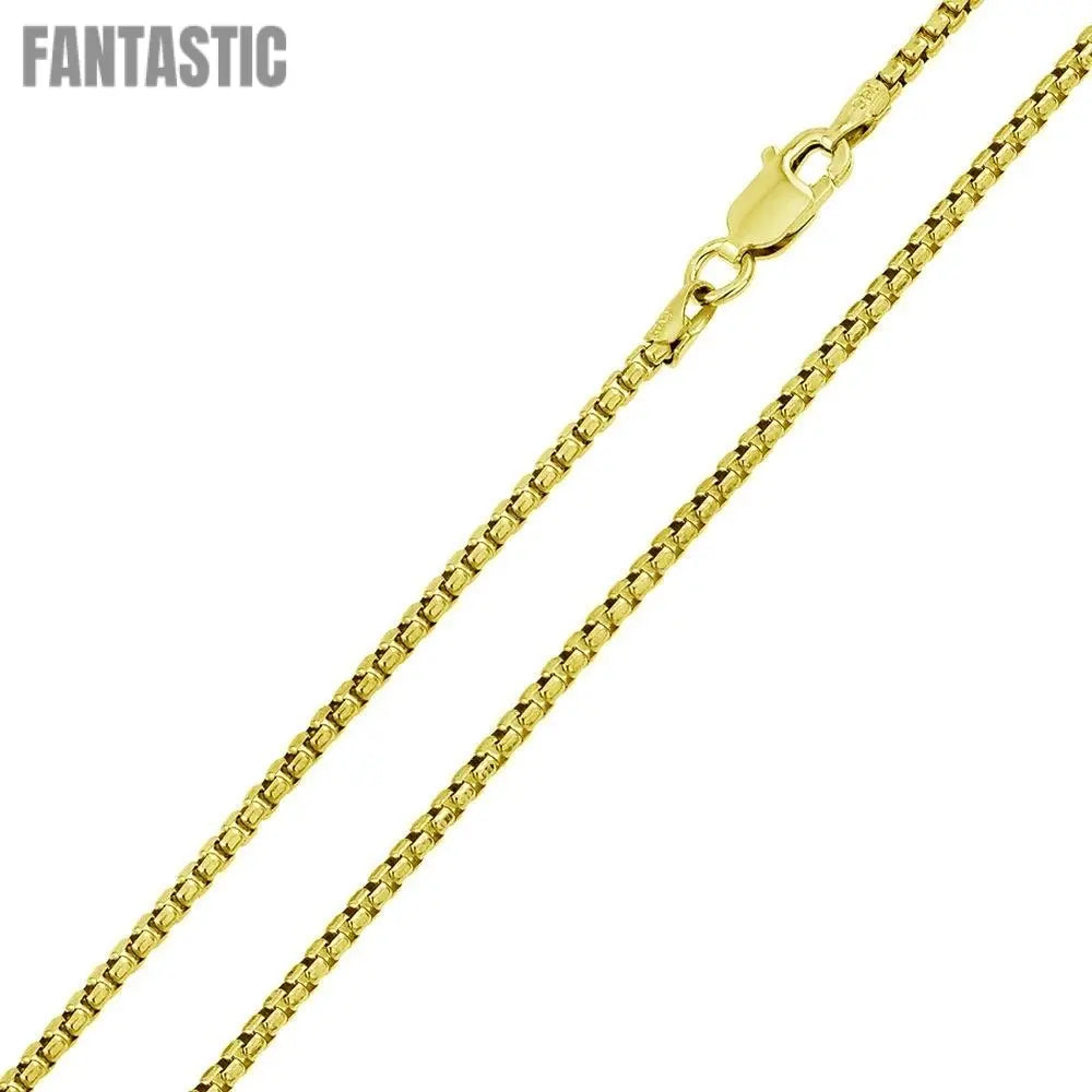 Silver 925 Gold Plated Round Box Chain 3.3mm - CH371C GP | Silver Palace Inc. #plating_gold