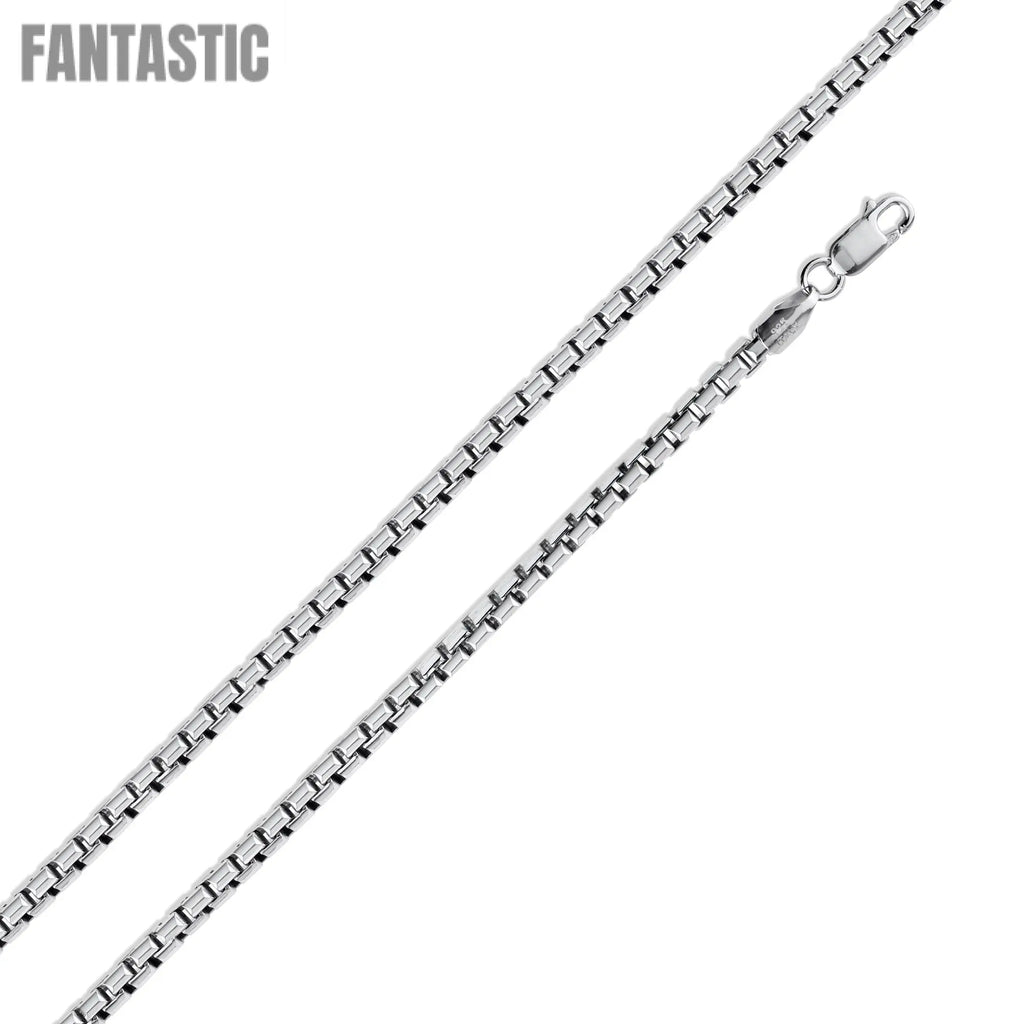 925 Sterling Silver Round Box Chain Fantastic NYC