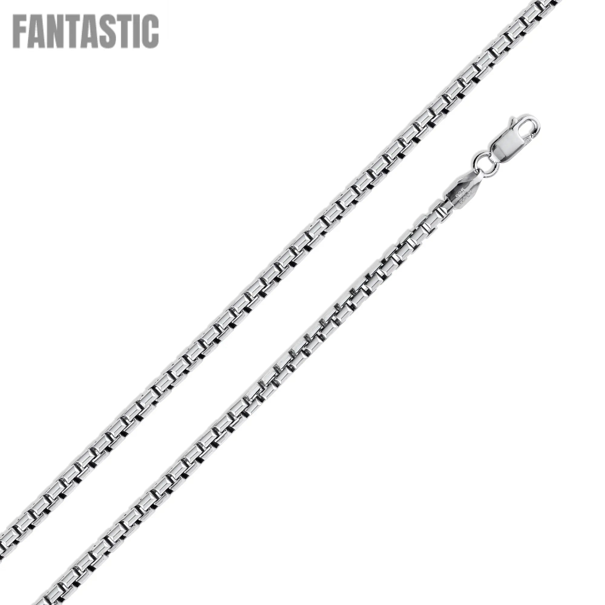 925 Sterling Silver Round Box Chain Fantastic NYC