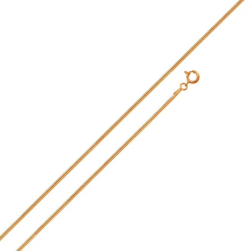 Silver 925 Rose Gold Plated Round Snake 025 Chains 1mm - CH160 RGP | Silver Palace Inc. #plating_rose gold