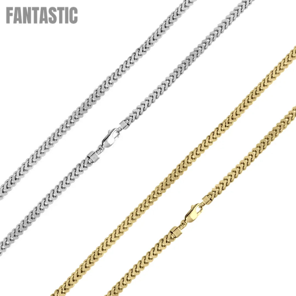 925 Sterling Silver Square Hollow Franco Chain or Bracelet Fantastic NYC