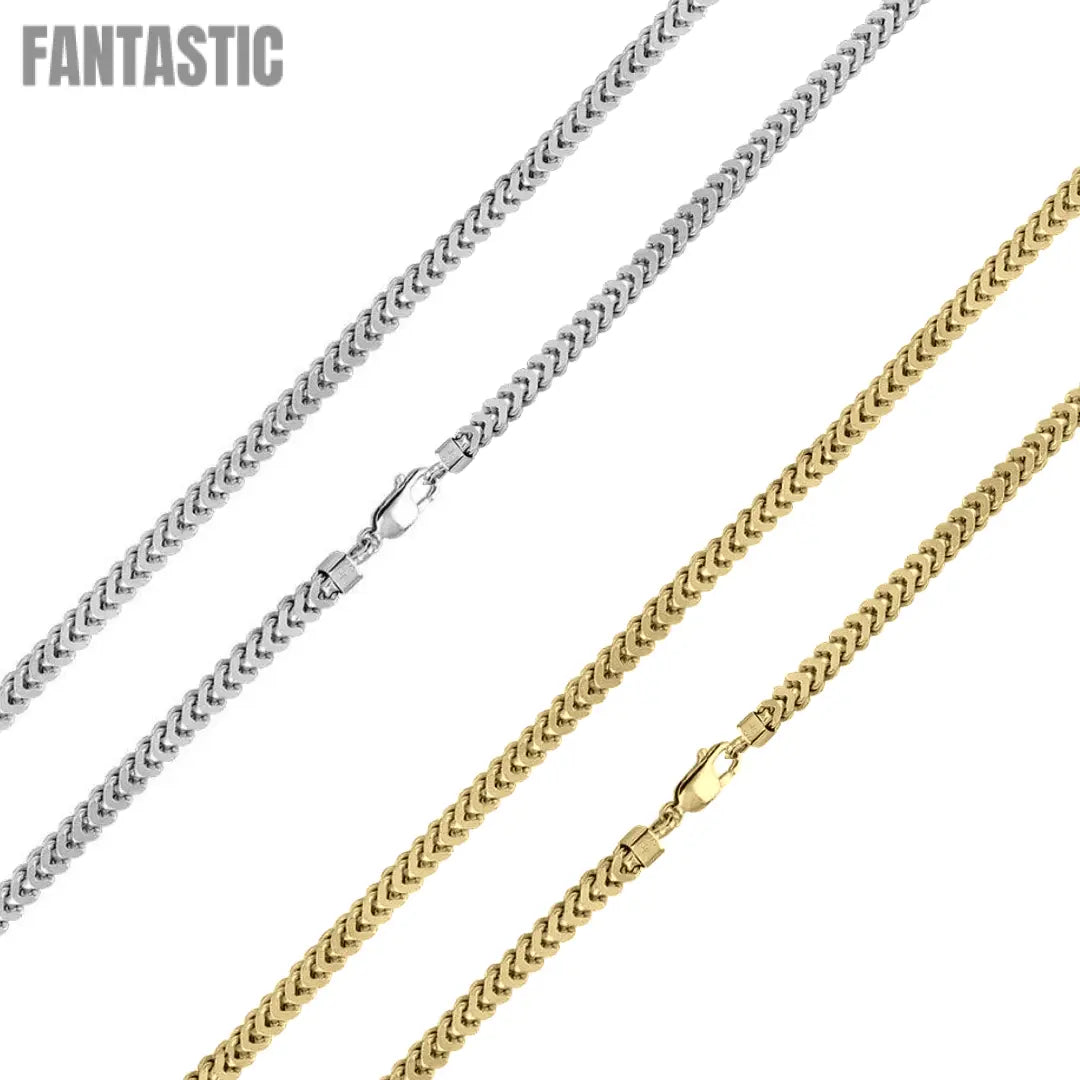 925 Sterling Silver Square Hollow Franco Chain or Bracelet Fantastic NYC