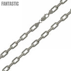 Rhodium Plated 925 Sterling Silver Wide Oval D Cut Link Paperclip Chain 5mm - CH949 RH | Silver Palace Inc. #plating_rhodium