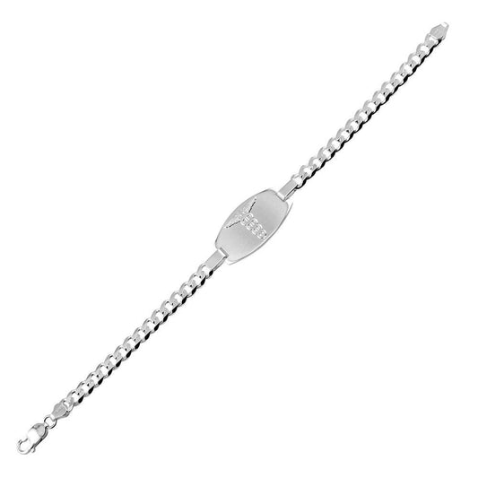 High Polished 925 Sterling SilverMedium Medical Curb Link Chain ID Bracelets - CARB00045 SPI