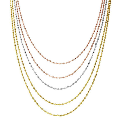 Multi Plated 925 Sterling Silver 5 Strand Bead Necklace - ARN00036TRI SPI