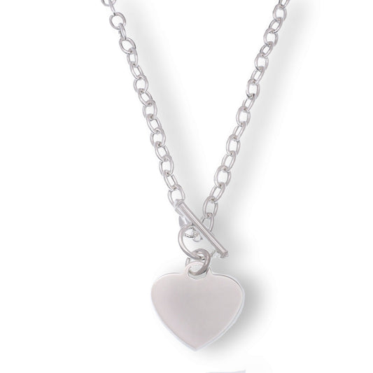 High Polished 925 Sterling Silver 22.5mm x 24mm Heart Charm Necklace - ARN00065 Fantastic Jewelry NYC