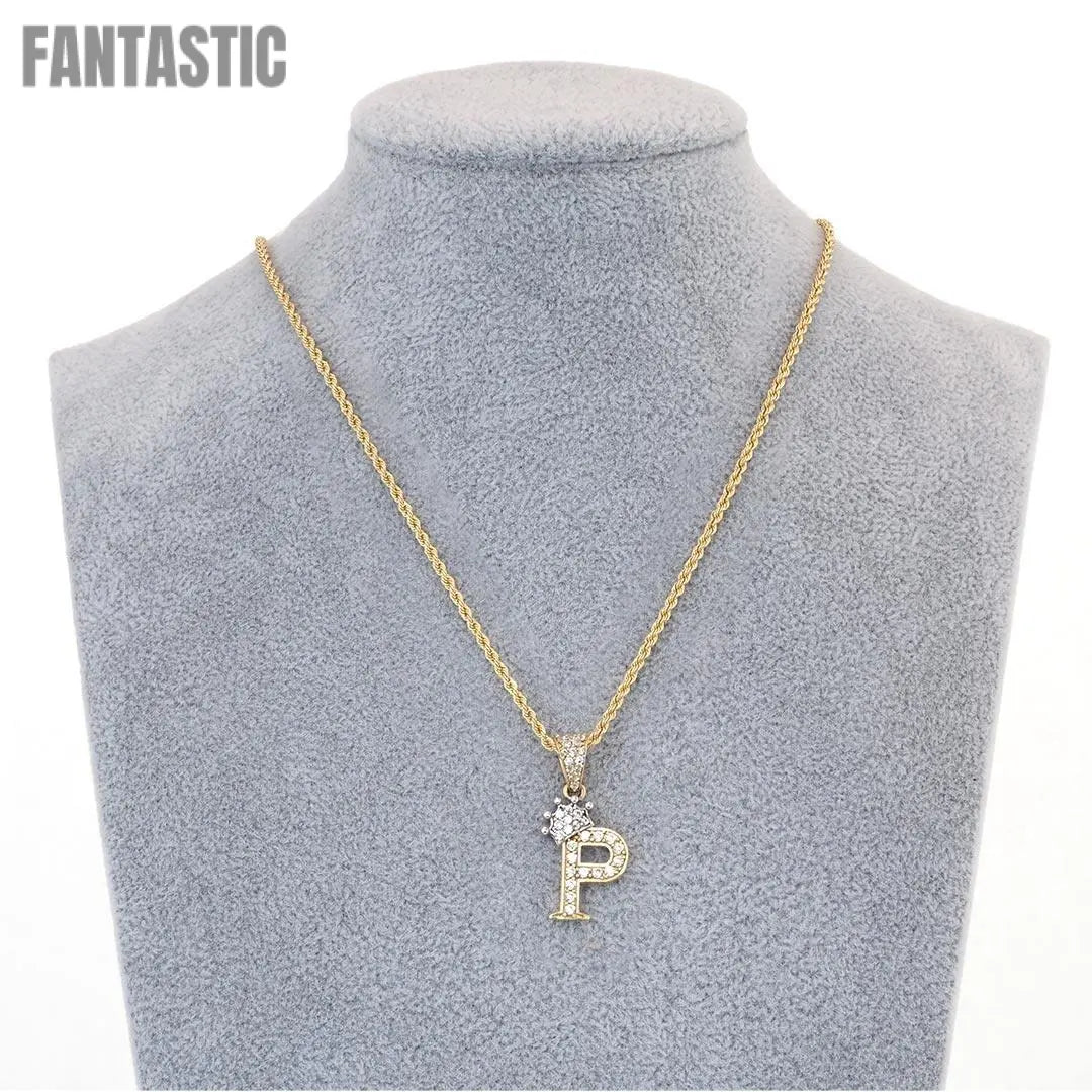 Crown Necklace in 14K Gold with CZ