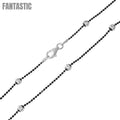 Black Rhodium Plated 925 Sterling Silver Alternating Wave Design B-W DC Bead 004 Chains - CH256 BLK